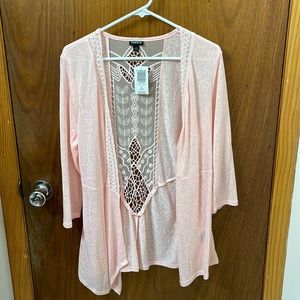 Lace Trim Cardigan 1x NWT, Pink